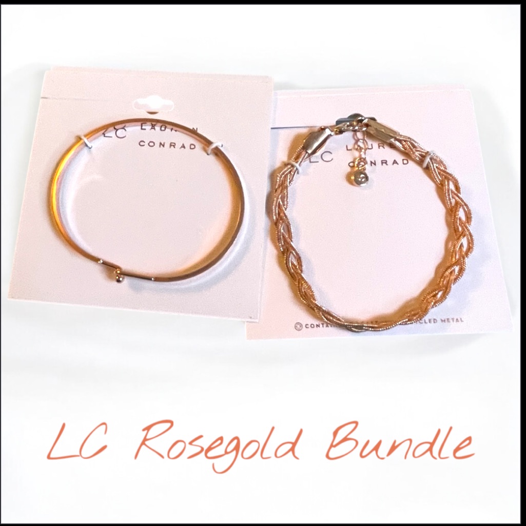Adorable Nwt Lc Lauren Conrad Rose Gold Bracelet Set - Makes A Great Gift 27$